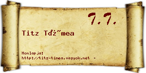 Titz Tímea névjegykártya