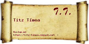 Titz Tímea névjegykártya